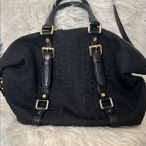 Michael Kors Black Satchel with Gold Buckles
